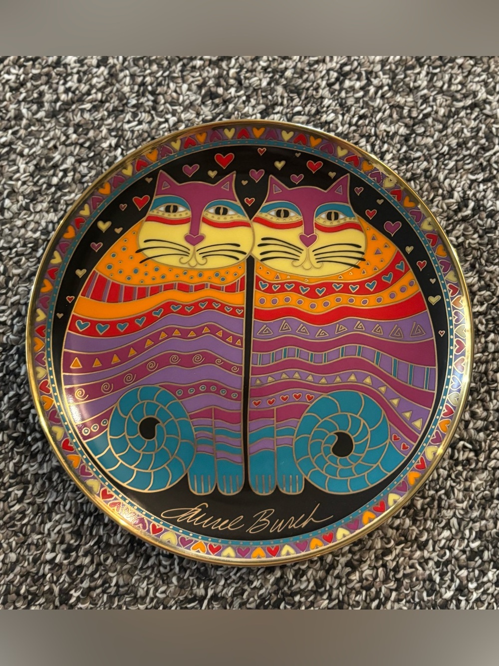 90's "Friendly Felines" Collectible Plate - 90's Laurel Burch Plate - Cat Lover